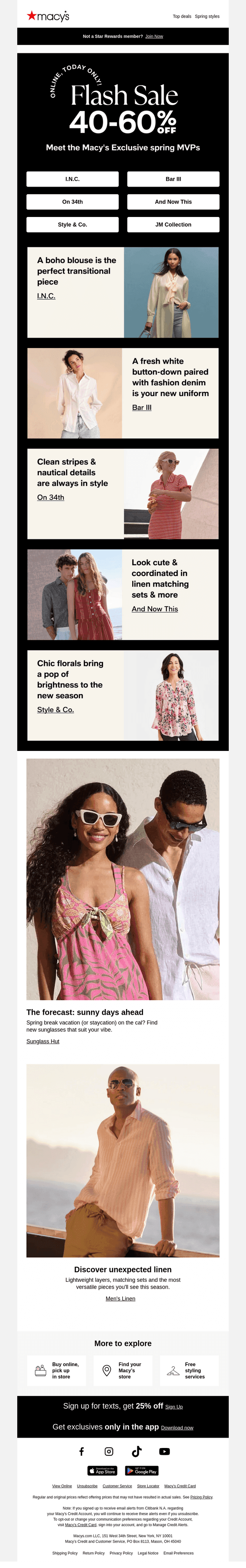 Ends in hours! 40-60% off Macy's Exclusive brands