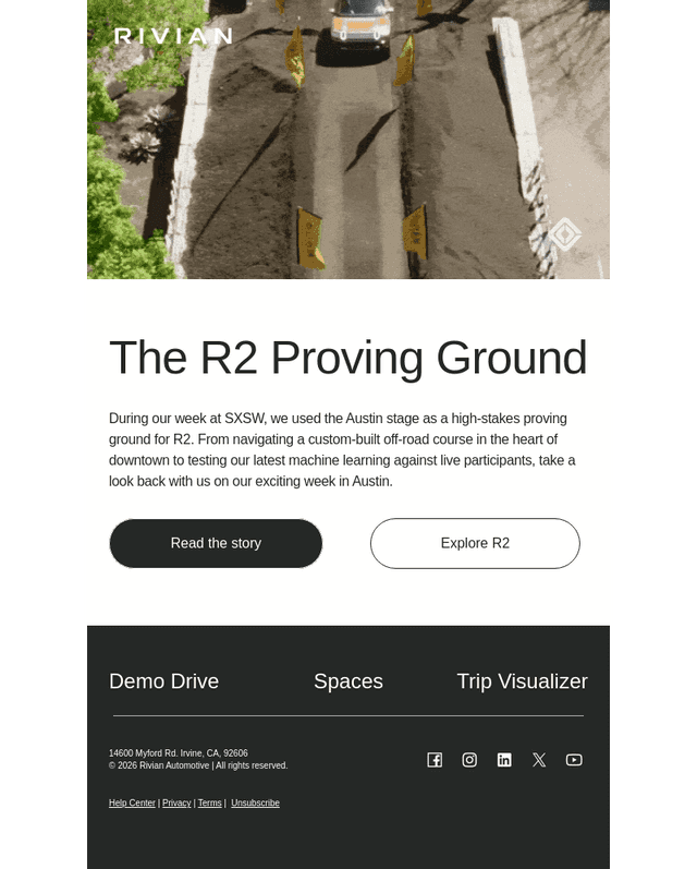 Rivian email from Wed, Mar 18, 2026