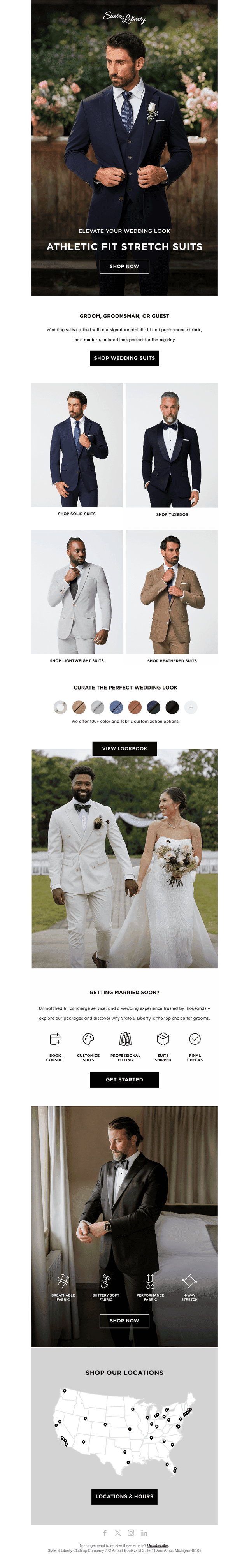 Discover Our Athletic Fit Wedding Collection