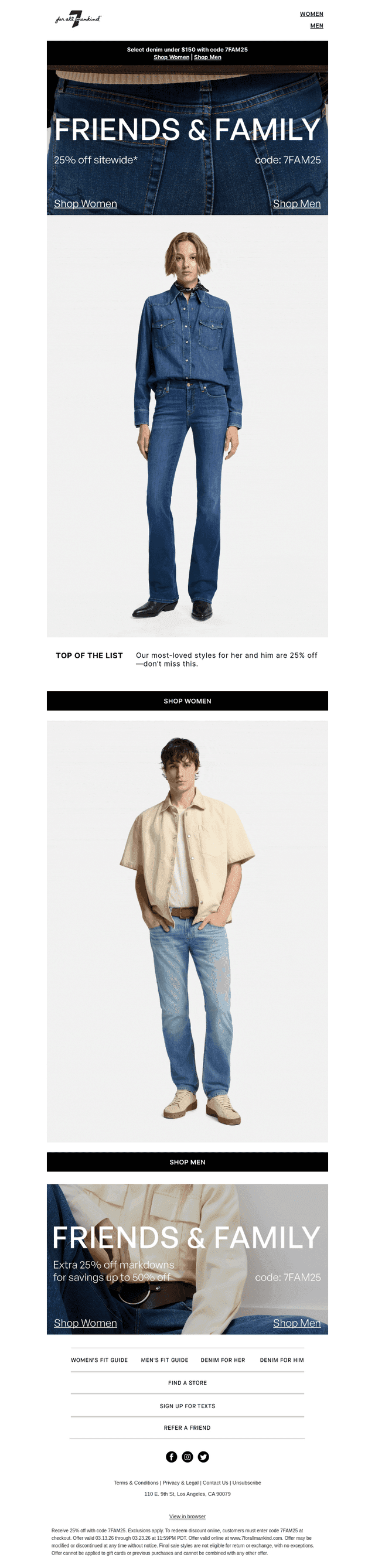 25% Off Our Most Popular Denim