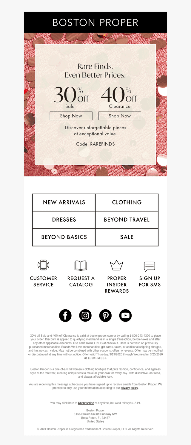 30% Off Sale + 40% Off Clearance