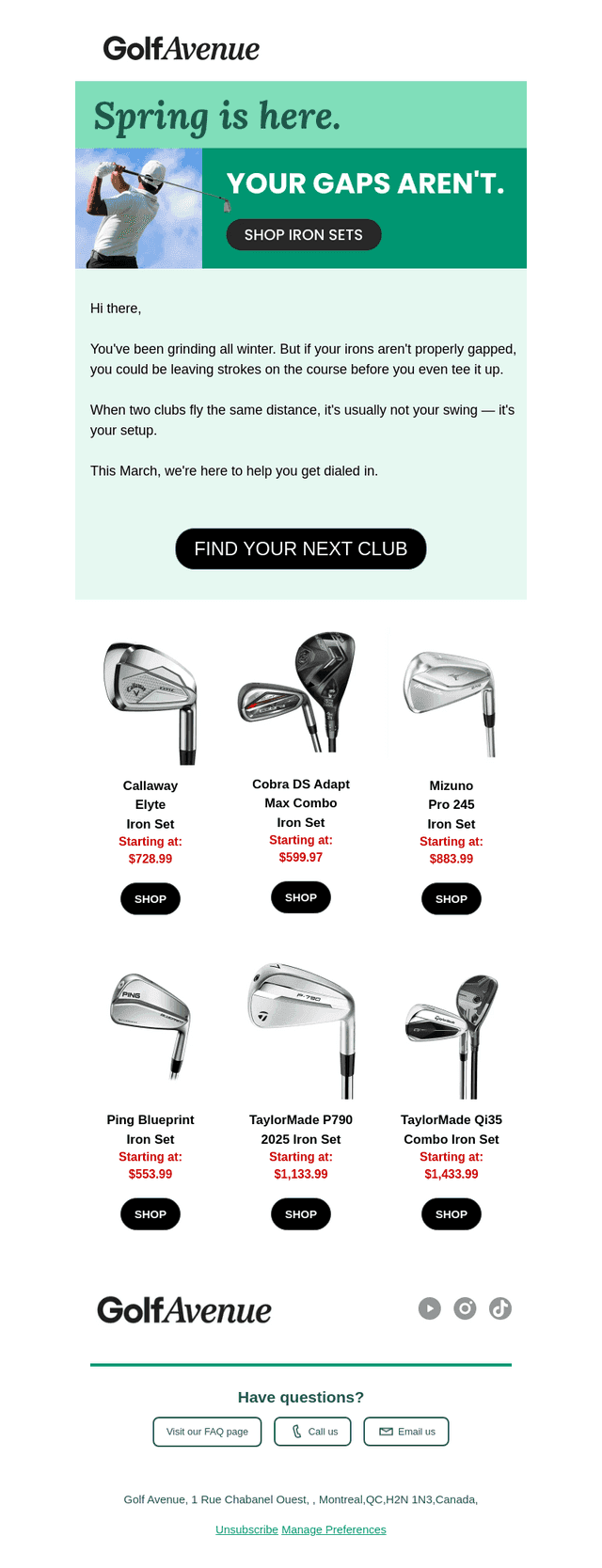 Are your irons properly spaced?