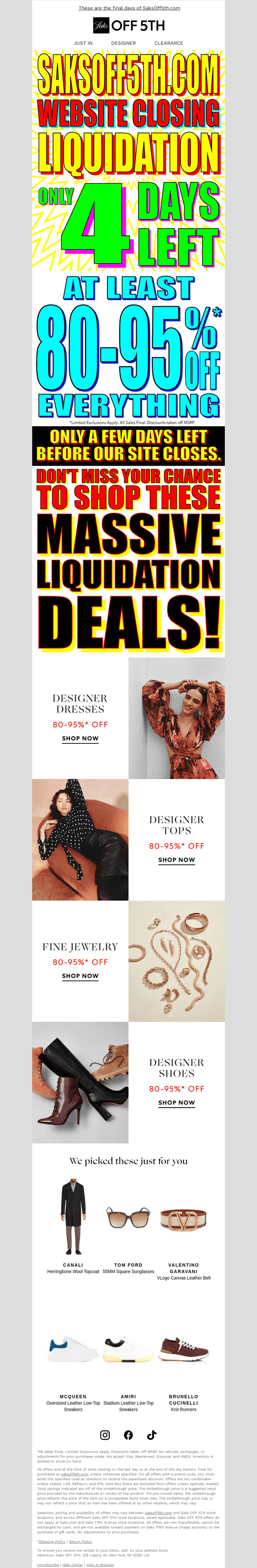 ONLY 4 DAYS LEFT! Everything at least 80-95% off!