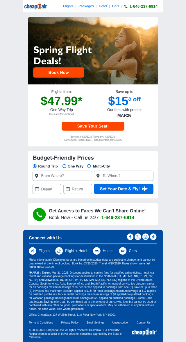 🌱✈️ Spring Flight Deals! Fly from $47.99