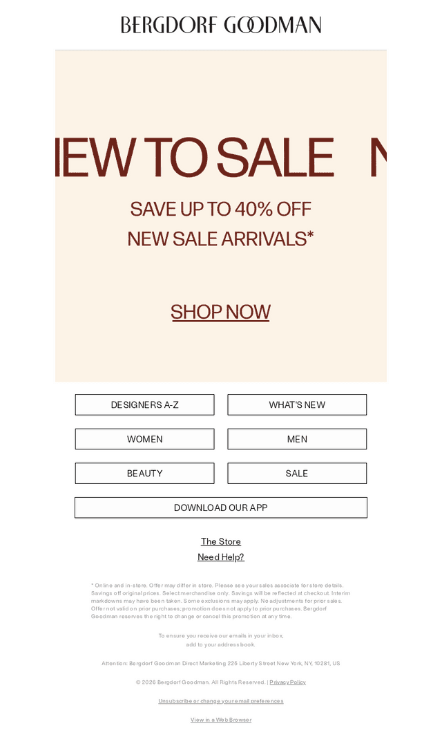 Up To 40% Off New Markdowns Inside!