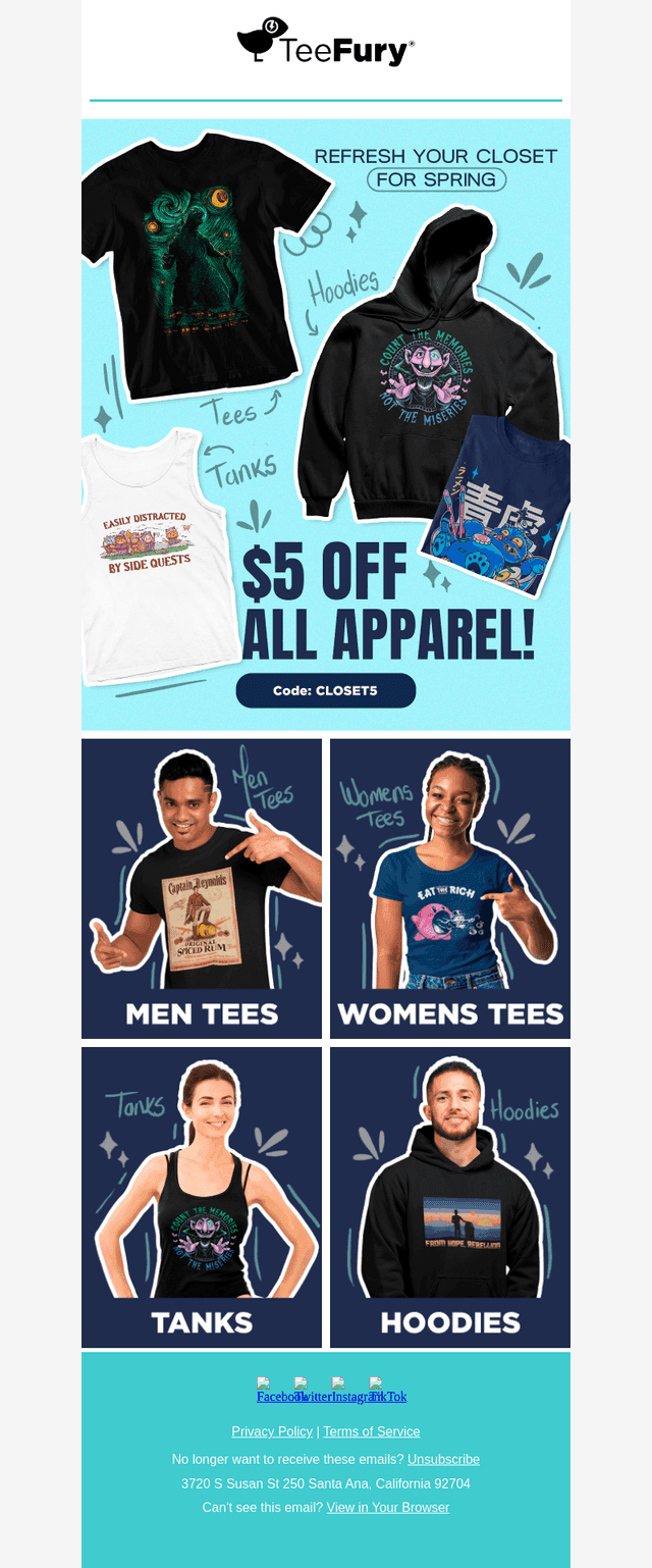 ✨Take $5 off all apparel for the refresh🌸