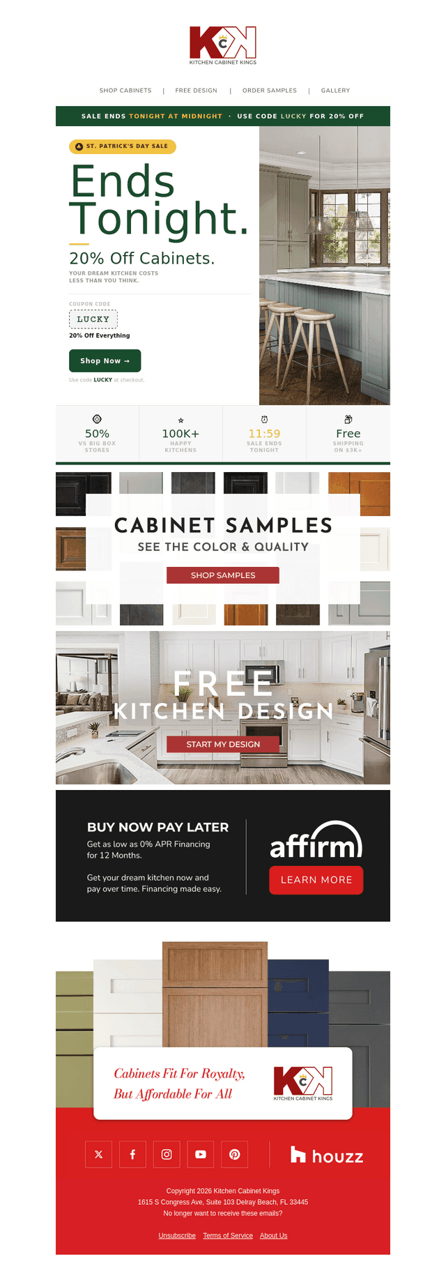 Ends Tonight: 20% Off Cabinets