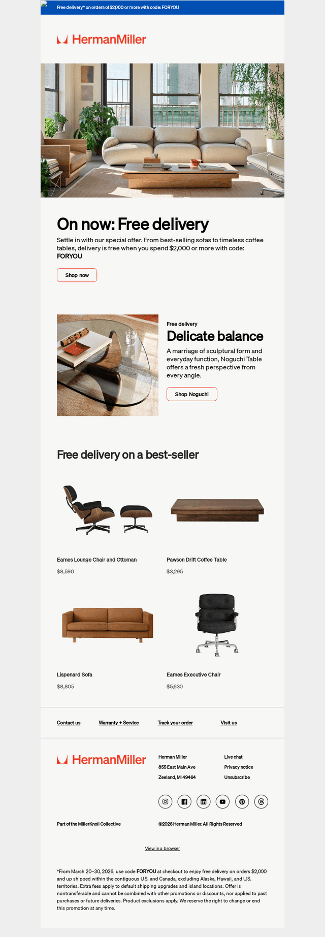 Starts today: Free delivery