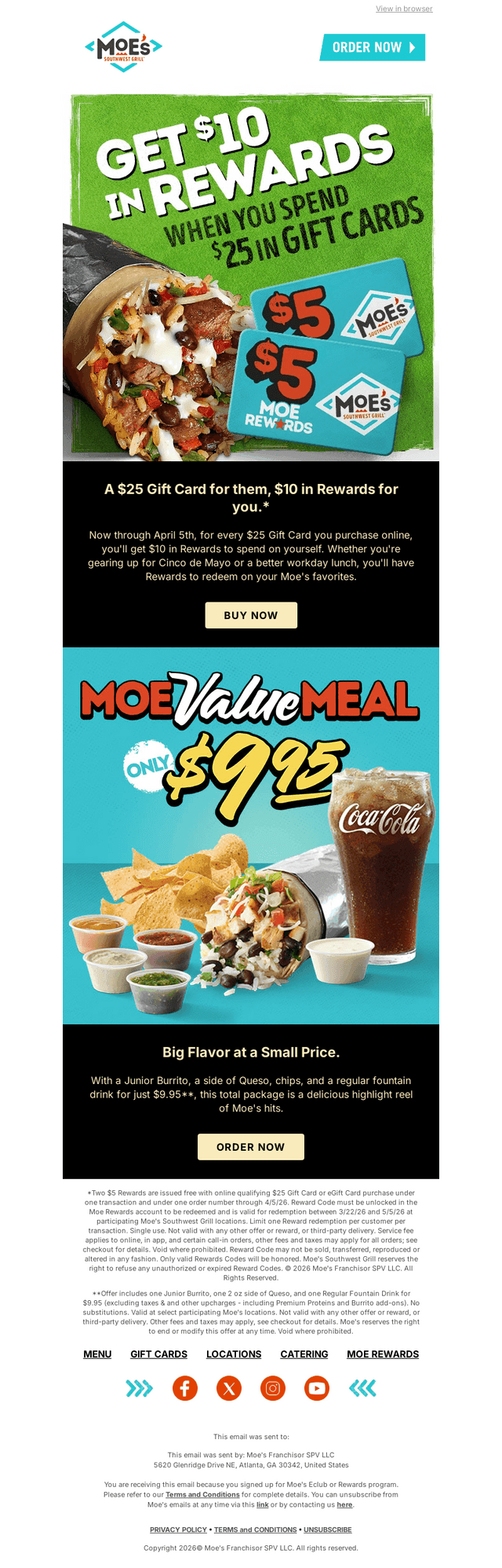 Moe?s Southwest Grill email from Fri, Mar 20, 2026