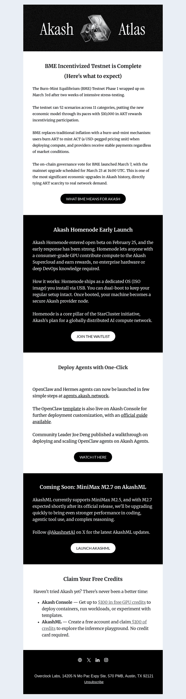 Akash Network email from Fri, Mar 20, 2026