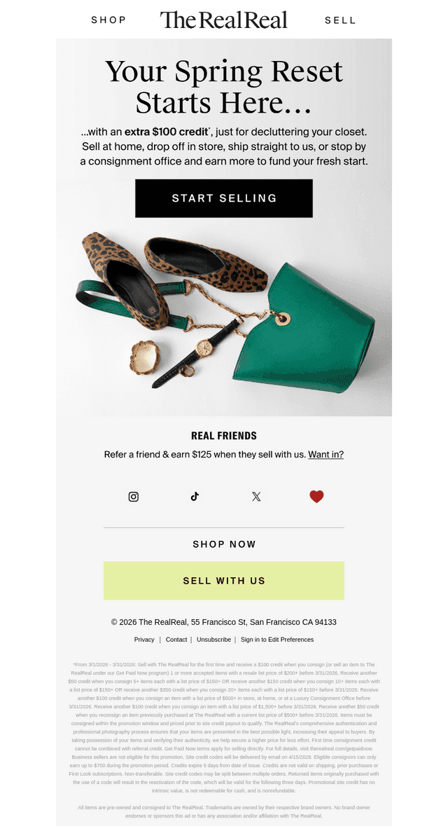 $100 extra site credit for your spring cleaning