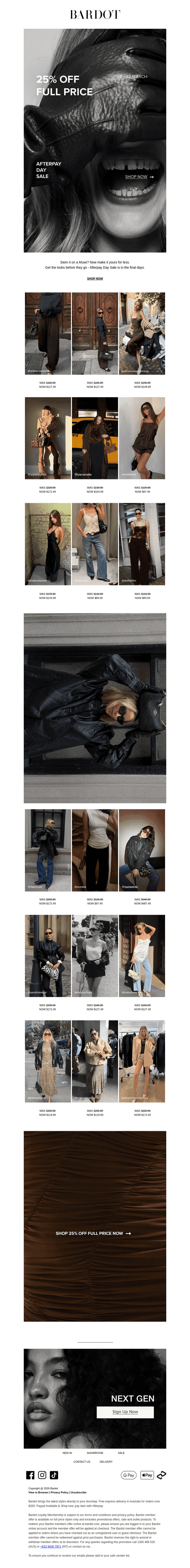 Ends Soon. 25% off for Afterpay Day.