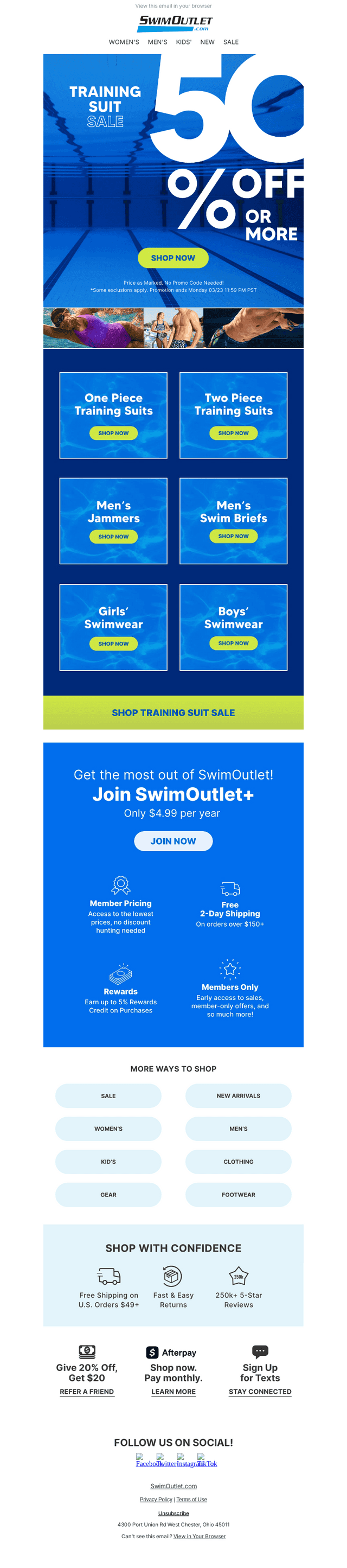 50% OFF OR MORE 🏊