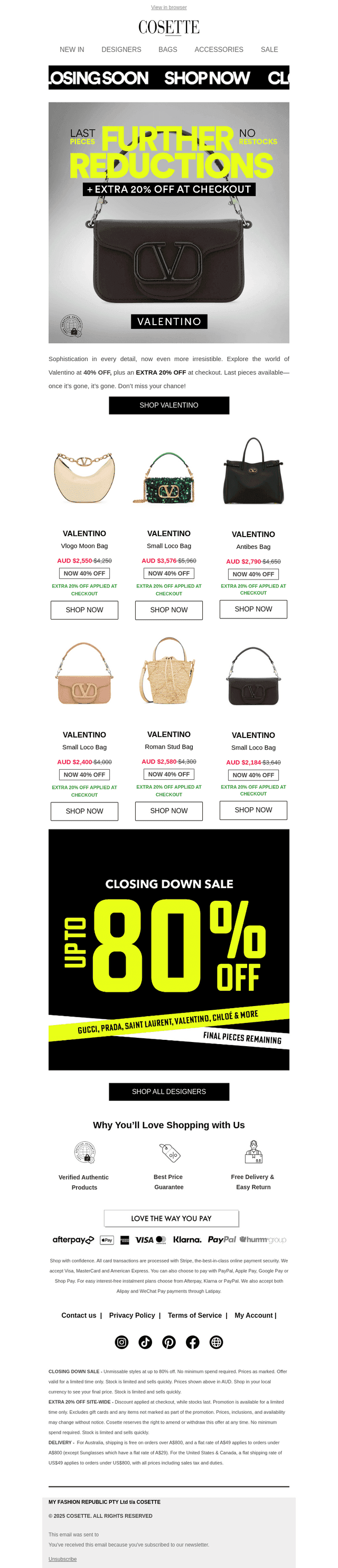 Further Reductions | Valentino at 40% off