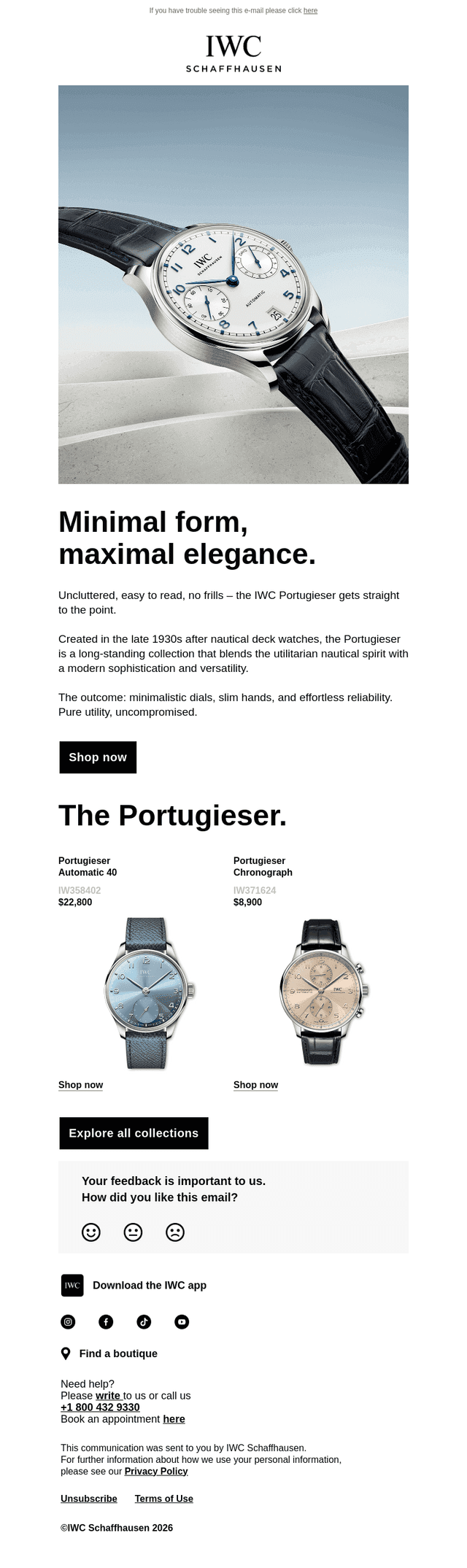 Honest design and pure function: The Portugieser