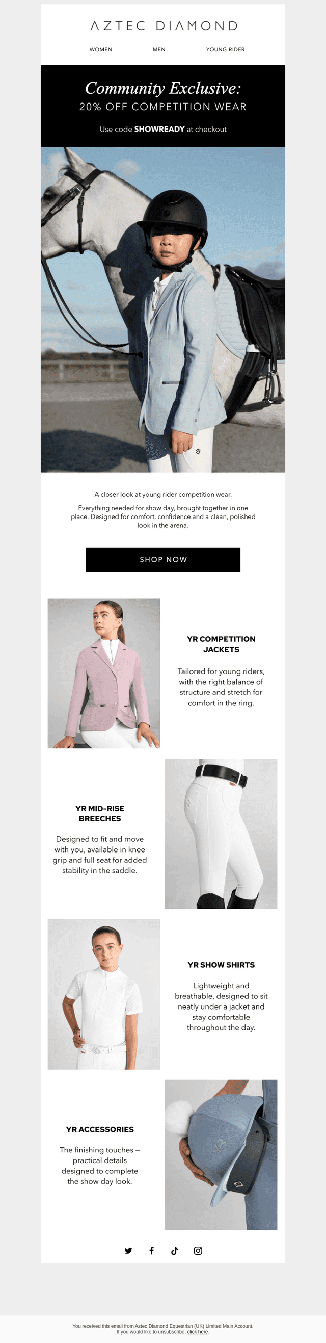 YR Competition Wear - 20% Off