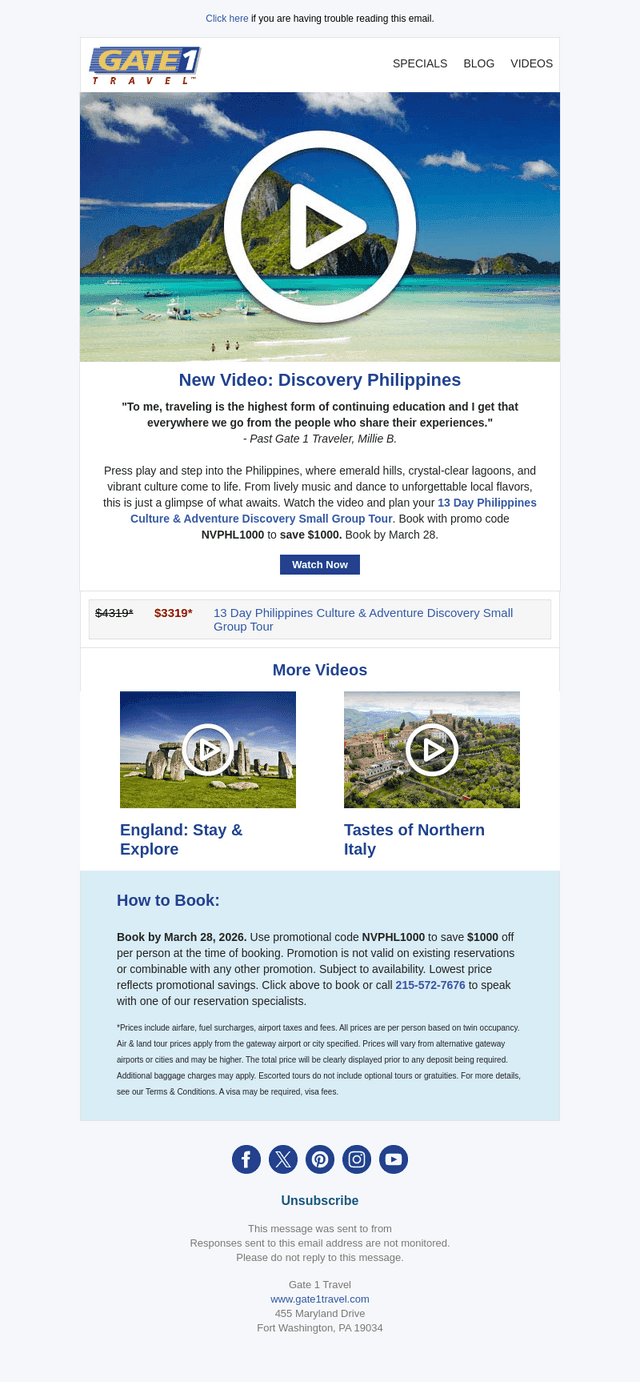 Gate 1 Travel email from Sat, Mar 21, 2026