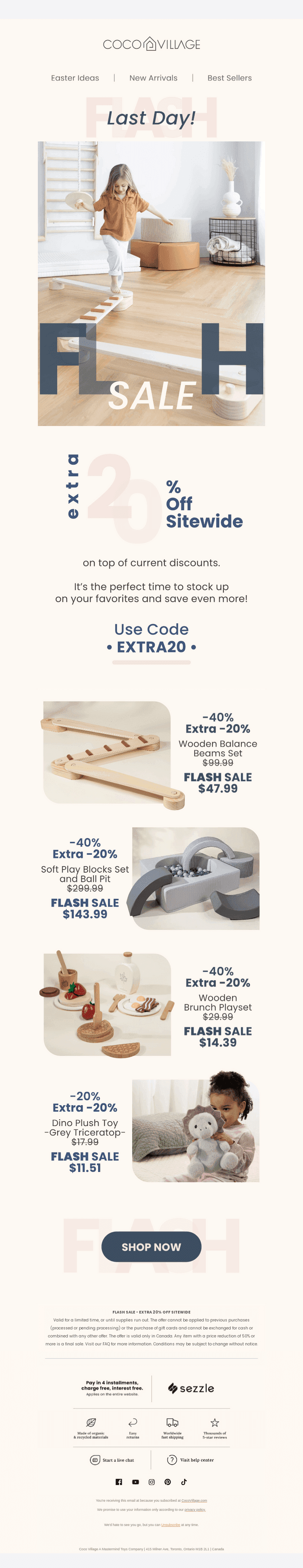 ❗Last day: Extra 20% SITEWIDE !