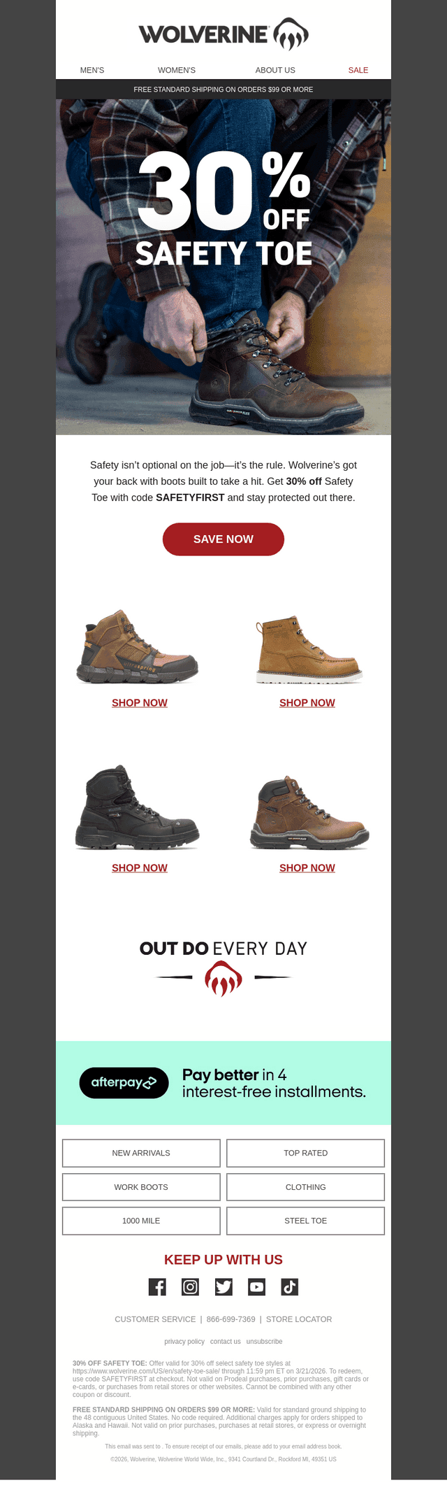 Last Chance! 30% Off Safety Toe