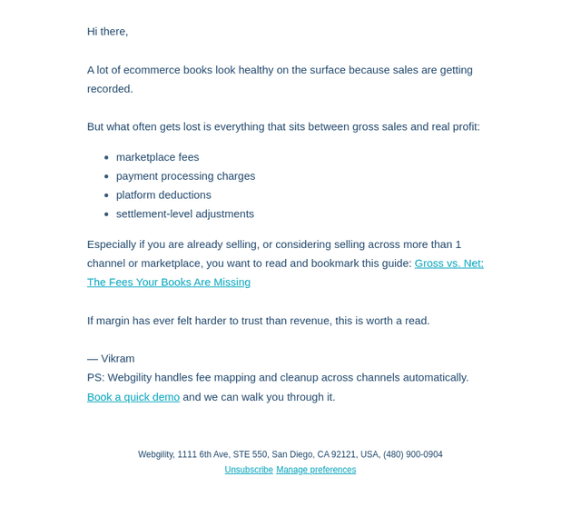 Webgility email from Sat, Mar 21, 2026
