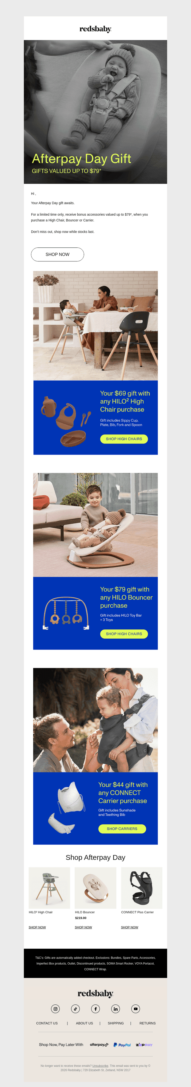 Claim Your Afterpay Day Accessories Gift