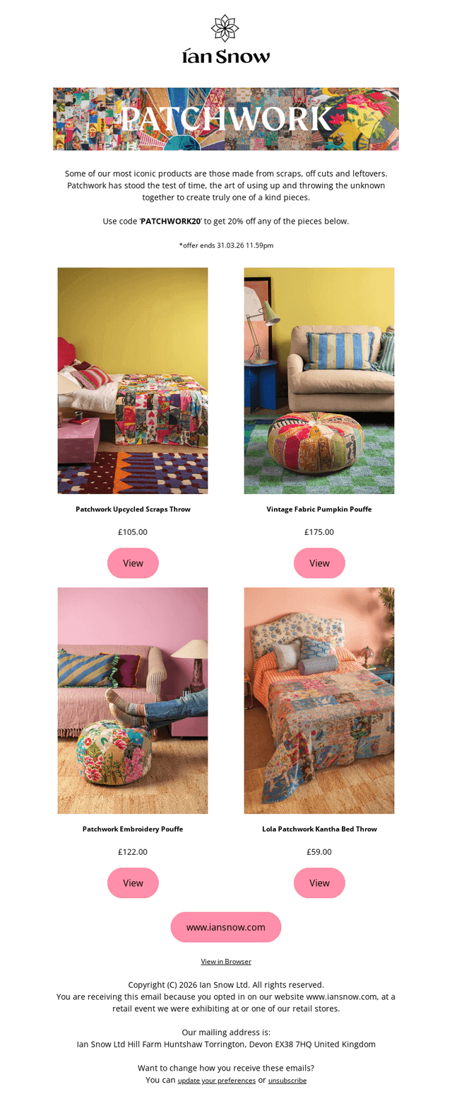 PATCHWORK: 20% off our favourites patched pieces