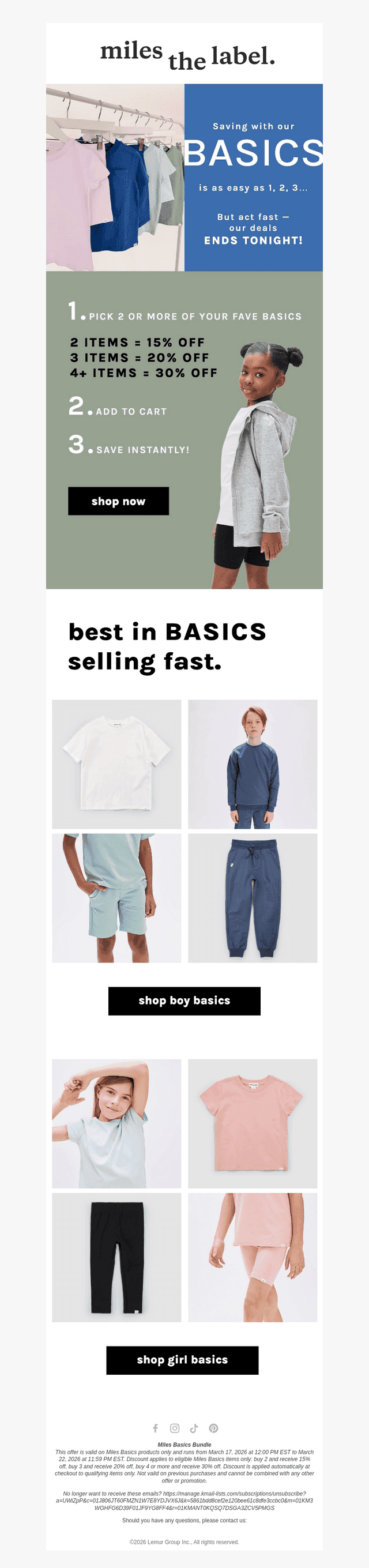 ⌚ENDS TONIGHT: your chance to save on Basics