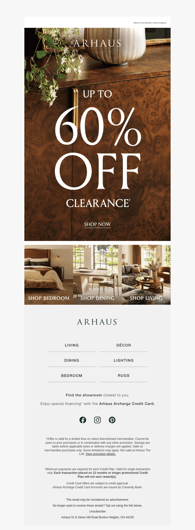 Up to 60% Off All Things Clearance