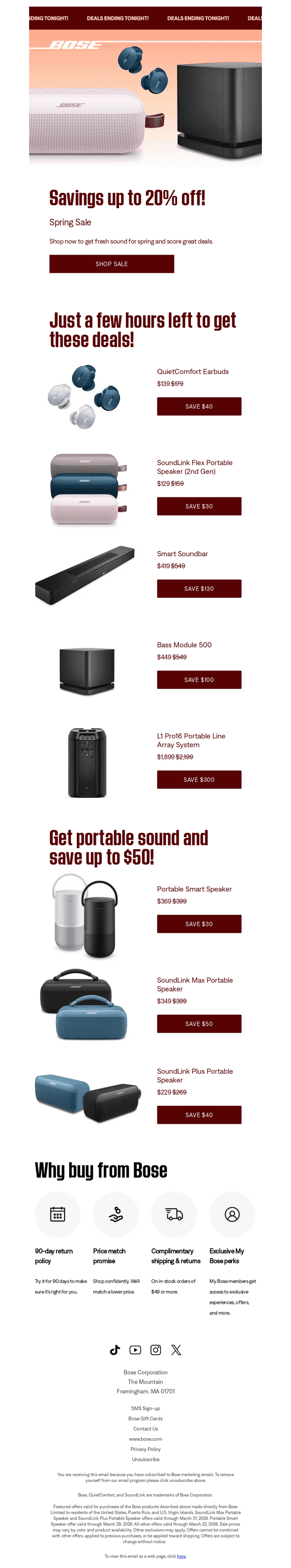 Bose email from Sun, Mar 22, 2026