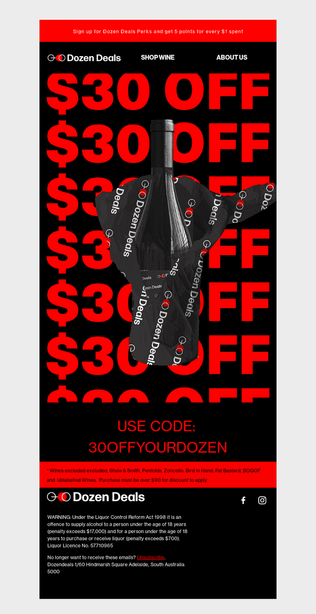 LAST CHANCE FOR $30 OFF