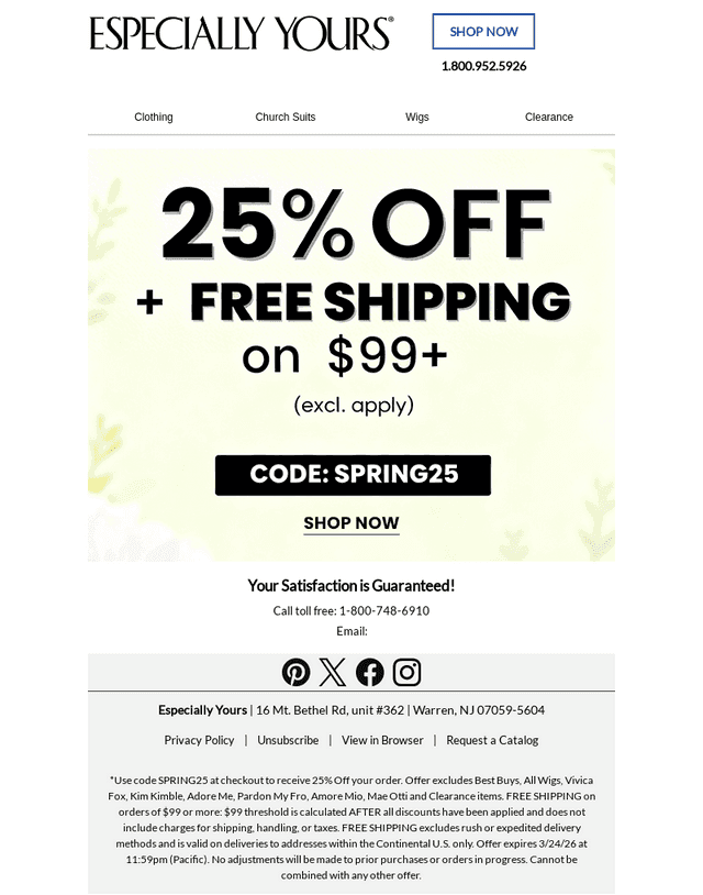 Especially Yours email from Mon, Mar 23, 2026