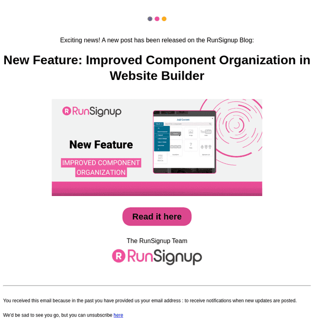 RunSignUp email from Tue, Mar 24, 2026