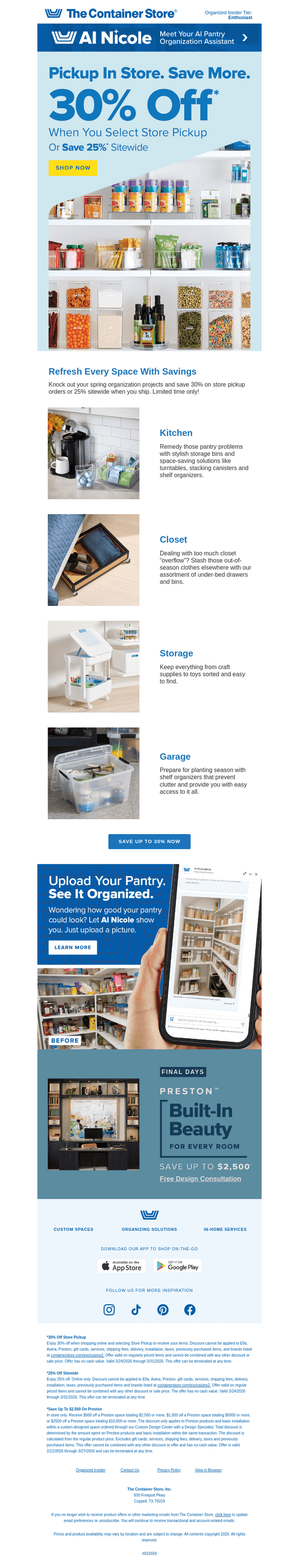The Container Store email from Tue, Mar 24, 2026