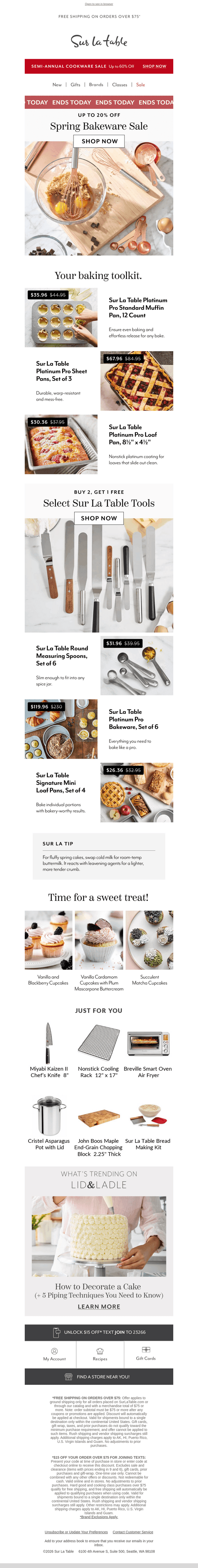Sur La Table email from Tue, Mar 24, 2026