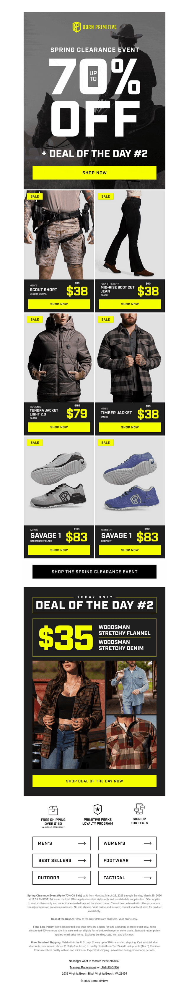 🚨 UP TO 70% OFF SPRING CLEARANCE EVENT 🚨