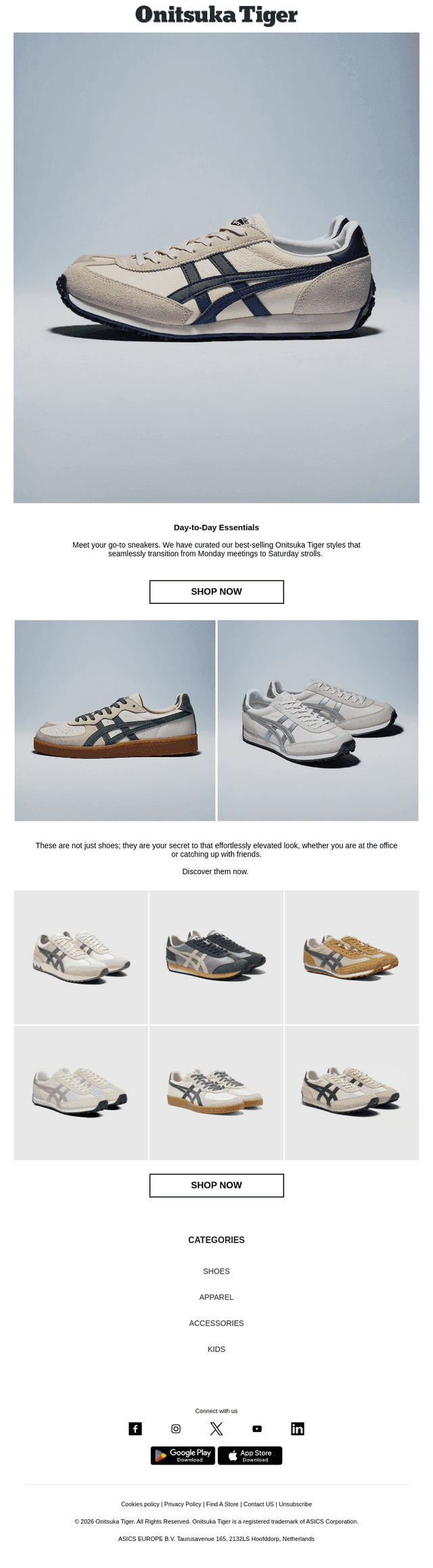 Onitsuka Tiger email from Wed, Mar 25, 2026