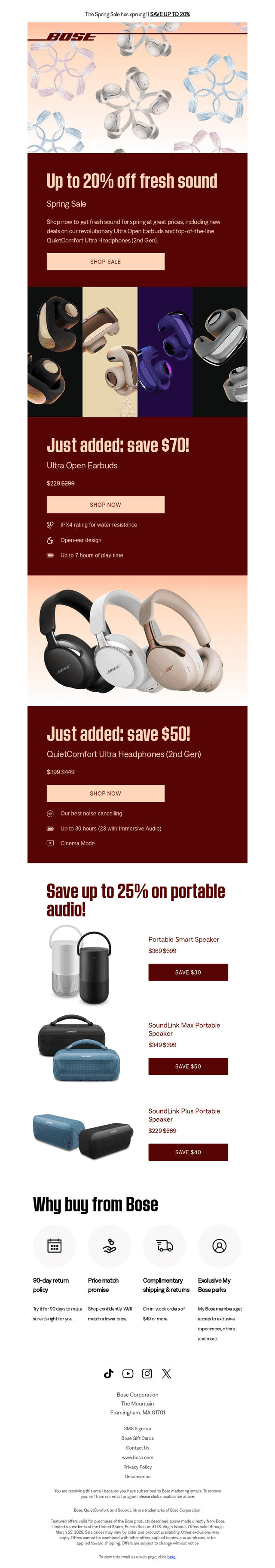 Bose email from Wed, Mar 25, 2026