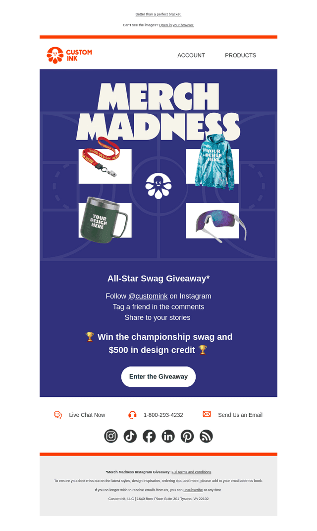 Enter the Merch Madness giveaway 🏆