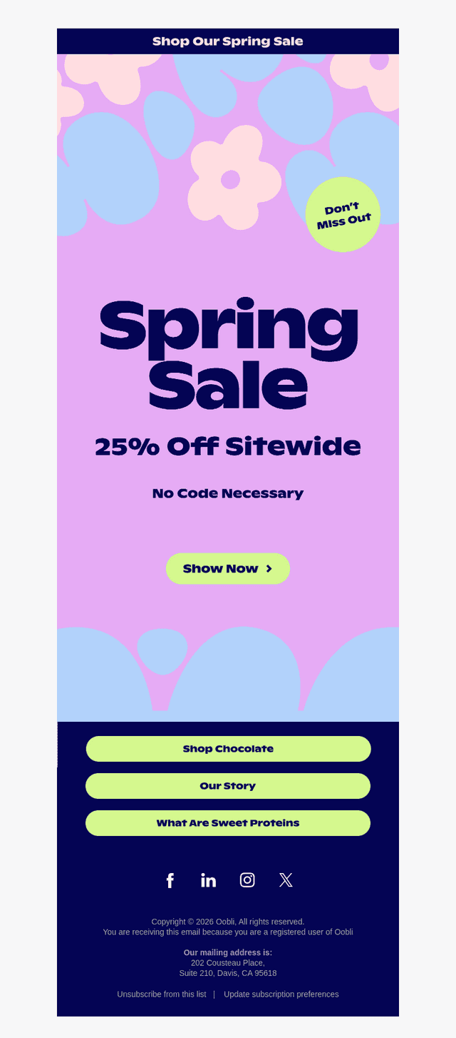 Oobli email from Wed, Mar 25, 2026