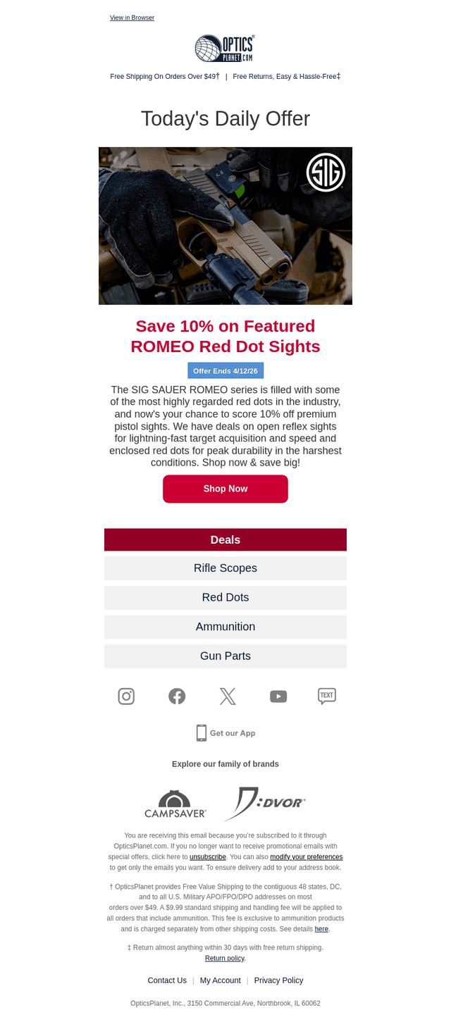10% OFF SIG ROMEO Red Dots