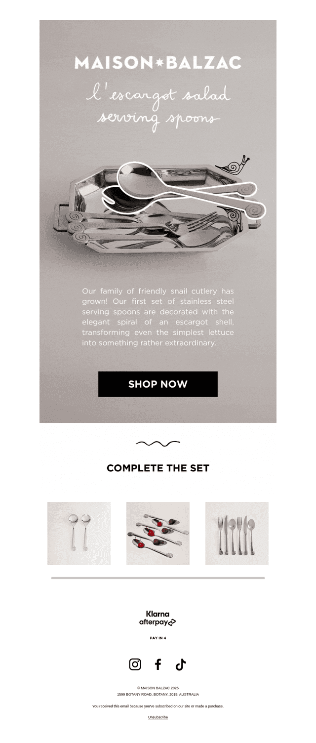L'ESCARGOT SALAD SERVING SPOONS