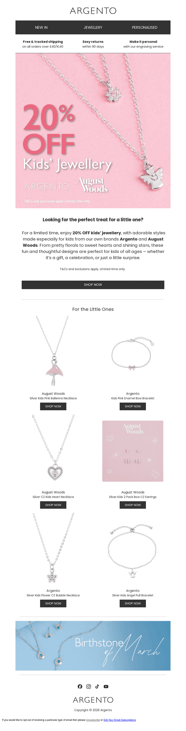 20% off Kids Jewellery🎀