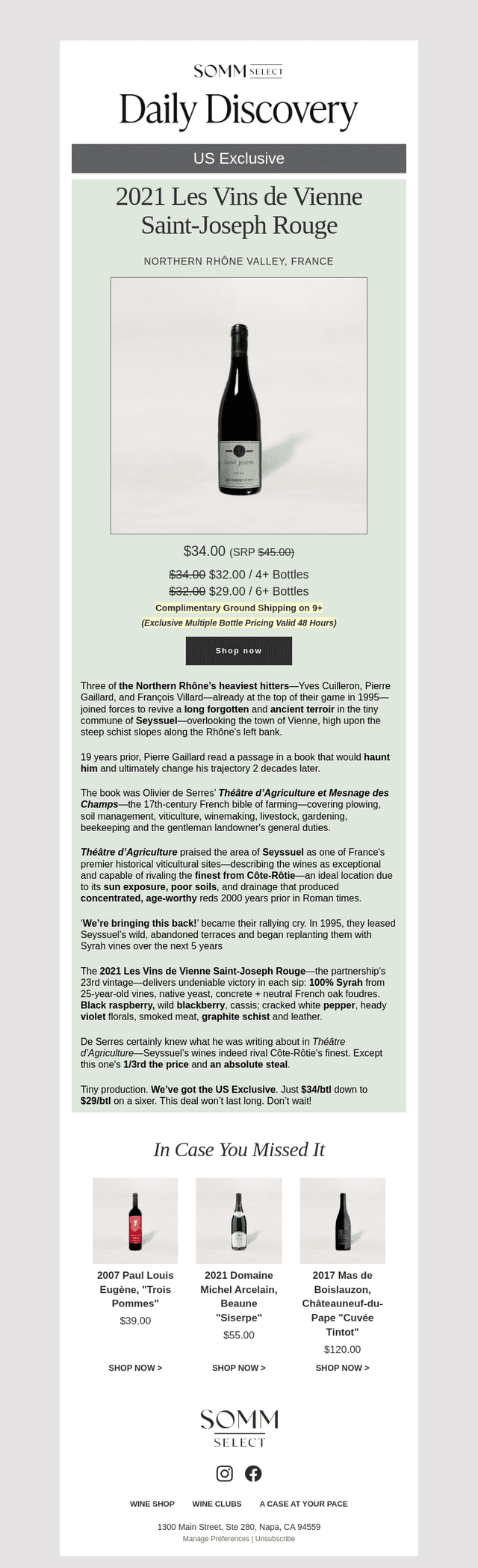 SommSelect email from Thu, Mar 26, 2026
