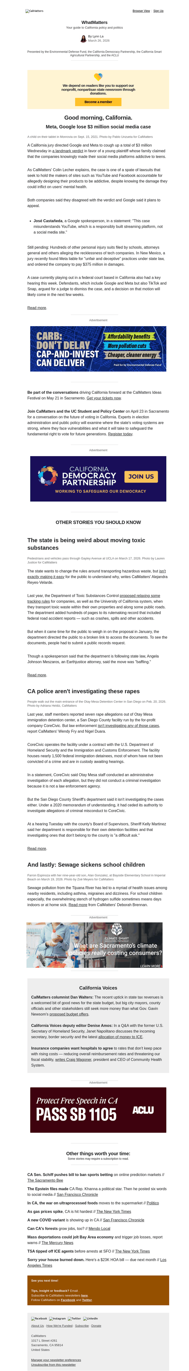 Calm email from Thu, Mar 26, 2026