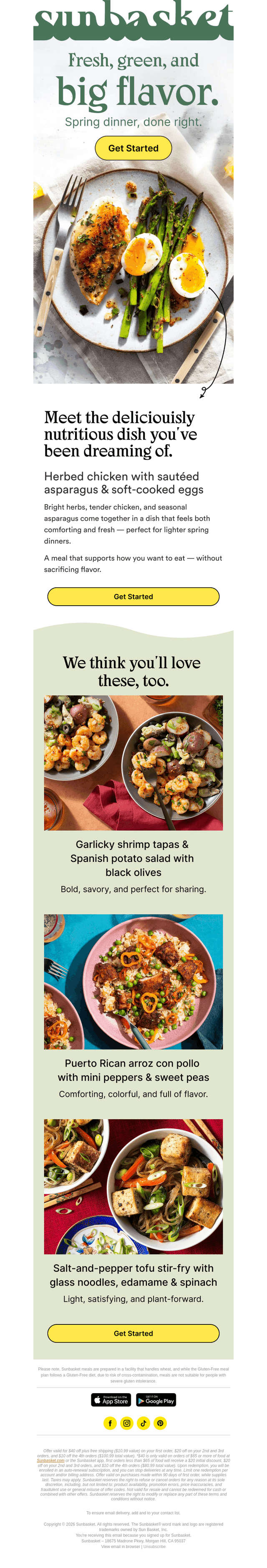 Sun Basket email from Thu, Mar 26, 2026