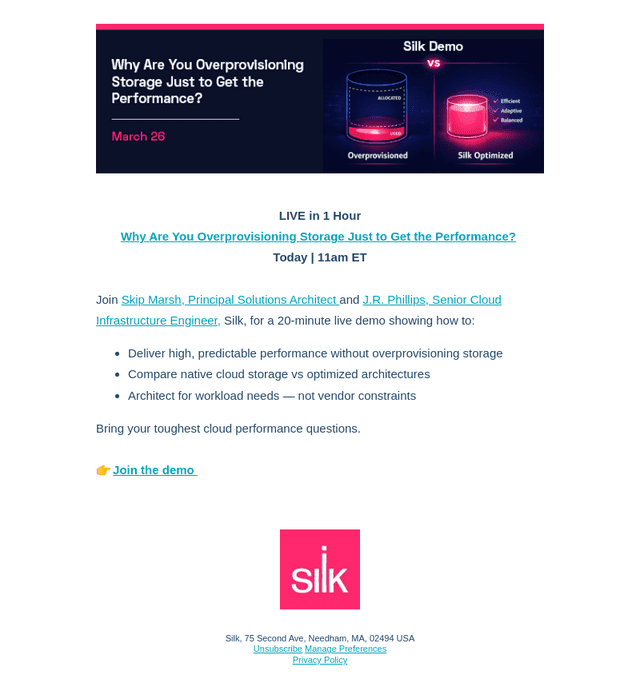 Starting in 1 Hour: Live Cloud Performance Demo