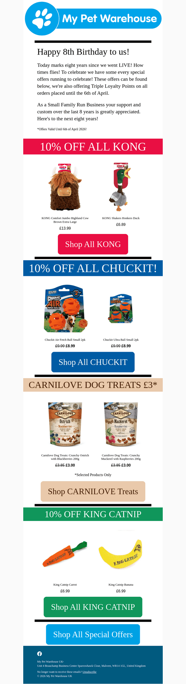 My Pet Warehouse UK email from Thu, Mar 26, 2026