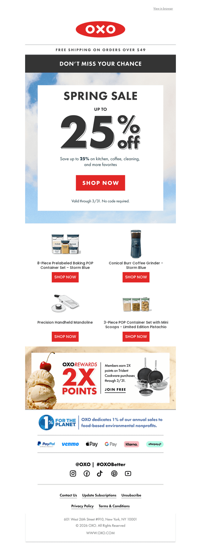 OXO email from Fri, Mar 27, 2026