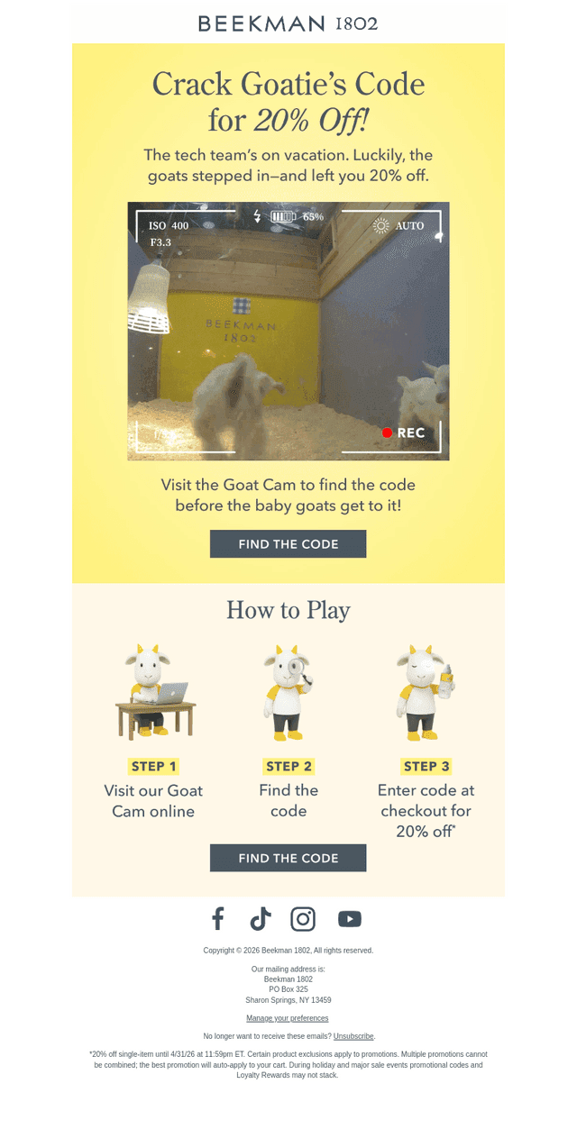Want 20% Off? Unlock Goatie's Secret Code! 🐐💸