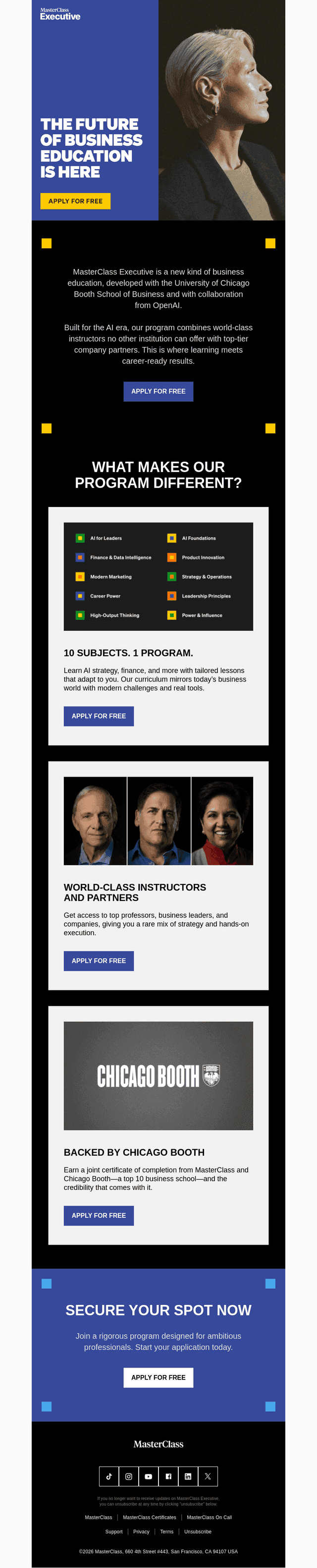 MasterClass email from Fri, Mar 27, 2026